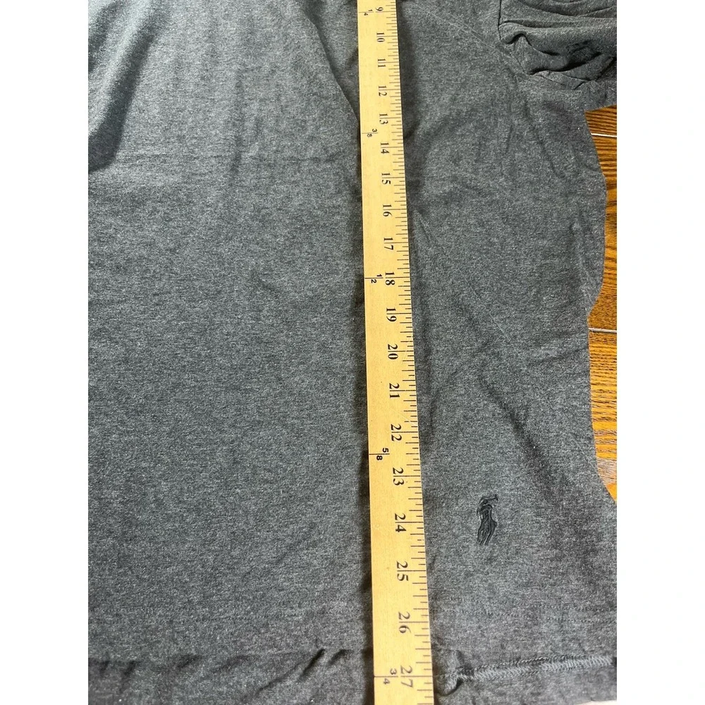 Polo Ralph Lauren Shirt Mens XXL Gray Black Pony V Neck Cotton Short Sleeve